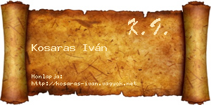 Kosaras Iván névjegykártya